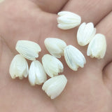 12x8mm 30pcs Shell Carving Tulip Flower Beads for Jewelry DIY