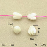 12x8mm 30pcs Shell Carving Tulip Flower Beads for Jewelry DIY