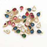 50pcs Cubic Zirconia/Crystal Drop Charm DIY Jewelry Findings