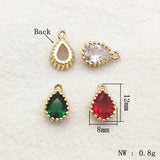 50pcs Cubic Zirconia/Crystal Drop Charm DIY Jewelry Findings