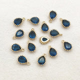 50pcs Cubic Zirconia/Crystal Drop Charm DIY Jewelry Findings