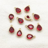 50pcs Cubic Zirconia/Crystal Drop Charm DIY Jewelry Findings