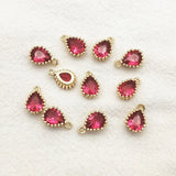 50pcs Cubic Zirconia/Crystal Drop Charm DIY Jewelry Findings