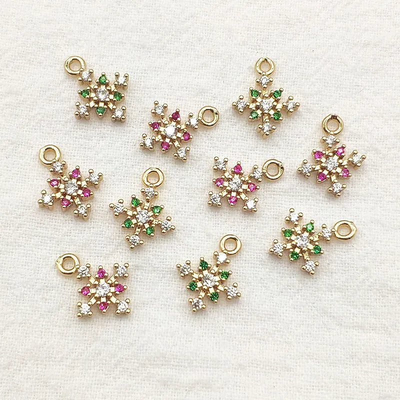 50pcs Cubic Zirconia Copper Charm For DIY Jewelry Making