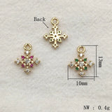 50pcs Cubic Zirconia Copper Charm For DIY Jewelry Making