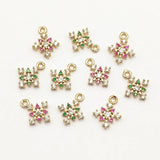 50pcs Cubic Zirconia Copper Charm For DIY Jewelry Making