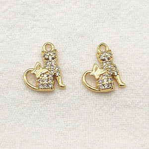 CZ Charm 13x10mm 30pcs 18kgp Copper for Jewelry DIY
