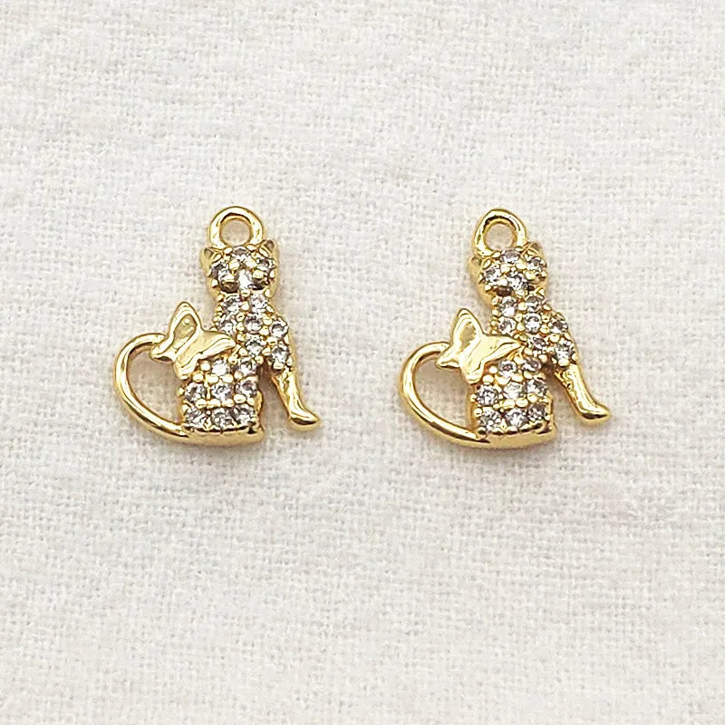 CZ Charm 13x10mm 30pcs 18kgp Copper for Jewelry DIY