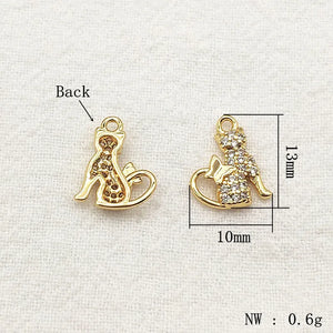 CZ Charm 13x10mm 30pcs 18kgp Copper for Jewelry DIY