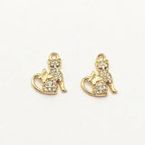 CZ Charm 13x10mm 30pcs 18kgp Copper for Jewelry DIY