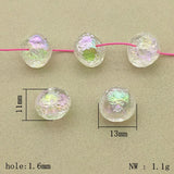100pcs Clear UV Wrinkle Effect Round Beads For Necklace DIY Parts