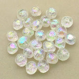 100pcs Clear UV Wrinkle Effect Round Beads For Necklace DIY Parts