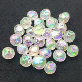 100pcs Clear UV Wrinkle Effect Round Beads For Necklace DIY Parts