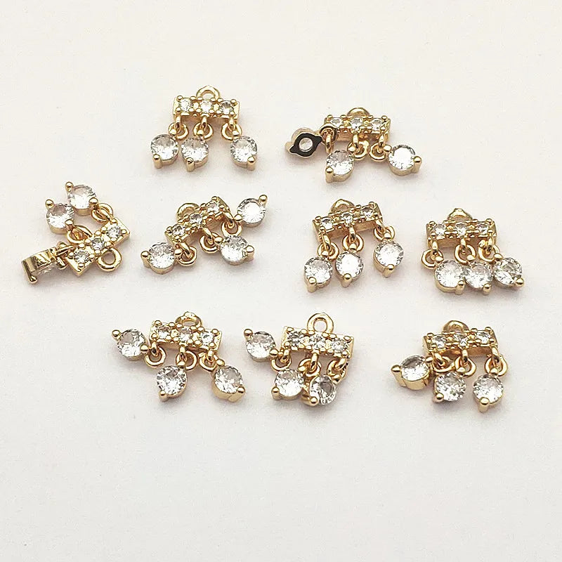 50pcs Cubic Zirconia Pendants DIY Jewelry Findings