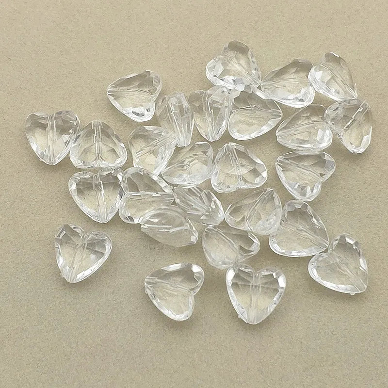 Clear Acrylic Heart Beads for DIY Jewelry