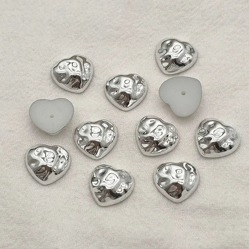 UV Flat Heart Beads for DIY Jewelry - 200pcs