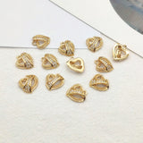 CZ Heart Charm for Jewelry Making, 50pcs DIY Necklace Earring Parts