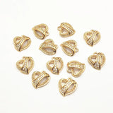 CZ Heart Charm for Jewelry Making, 50pcs DIY Necklace Earring Parts