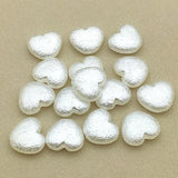 800pcs Wrinkle Pearls Heart Beads For DIY Jewelry, 13x15mm