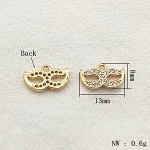 Arrival! 13x8mm CZ Charm 30pcs 18kgp Copper for DIY Jewelry