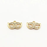 Arrival! 13x8mm CZ Charm 30pcs 18kgp Copper for DIY Jewelry