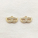 Arrival! 13x8mm CZ Charm 30pcs 18kgp Copper for DIY Jewelry