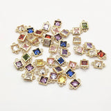 Arrival! 13x8mm 50pcs CZ Square Charm Necklace/Earrings DIY Parts