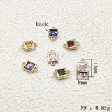 Arrival! 13x8mm 50pcs CZ Square Charm Necklace/Earrings DIY Parts