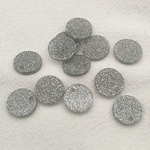 Acrylic Coin-Shape Glitter Charm 100pcs/Lot Jewelry DIY Making