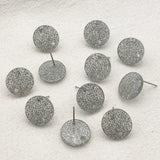 100pcs Acrylic Coin-Shape Glitter Studs for Earrings DIY