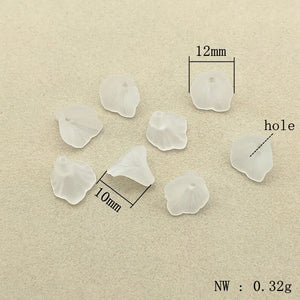 Clear Frosted Leaf Beads, Jewelry Making DIY Parts