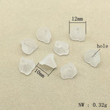 Clear Frosted Leaf Beads, Jewelry Making DIY Parts