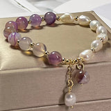 14K Filled Freshwater Pearl Agate Bracelet Fine Jewelry