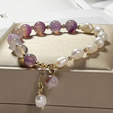 14K Filled Freshwater Pearl Agate Bracelet Fine Jewelry