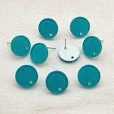 Acrylic Jelly Effect Round Earring Studs, 14mm, 100pcs