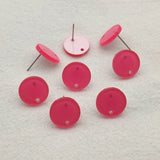 Acrylic Jelly Effect Round Earring Studs, 14mm, 100pcs
