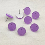 Acrylic Jelly Effect Round Earring Studs, 14mm, 100pcs