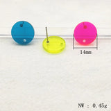 14mm Acrylic Neon Effect Round Ear Stud (100pcs)