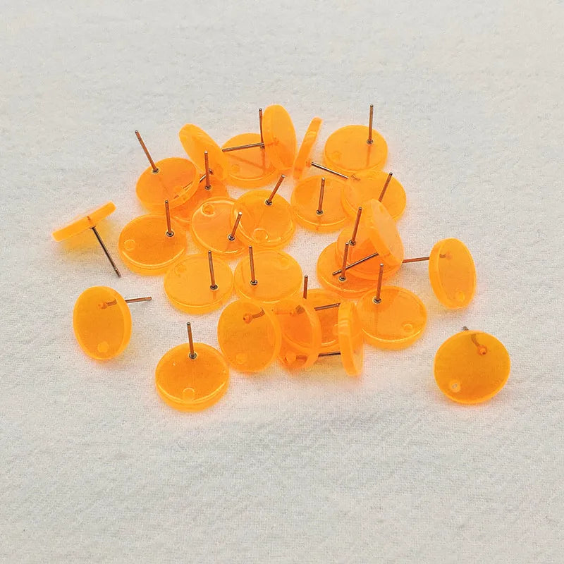 14mm Acrylic Neon Effect Round Ear Stud (100pcs)