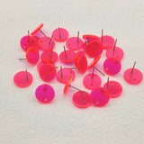 14mm Acrylic Neon Effect Round Ear Stud (100pcs)