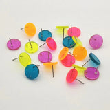 14mm Acrylic Neon Effect Round Ear Stud (100pcs)