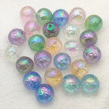 Arrival! 14mm 100pcs Clear UV Aurora Effect Wrinkle Beads For Necklace DIY Parts