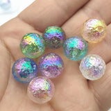 Arrival! 14mm 100pcs Clear UV Aurora Effect Wrinkle Beads For Necklace DIY Parts