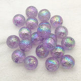 Arrival! 14mm 100pcs Clear UV Aurora Effect Wrinkle Beads For Necklace DIY Parts