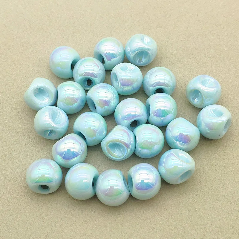 UV Aurora Effect Solid Ball Beads 100pcs