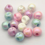 UV Aurora Effect Solid Ball Beads 100pcs