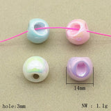 UV Aurora Effect Solid Ball Beads 100pcs