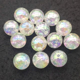 Arrival! 14mm 100pcs UV Snowflake Effect Round Beads DIY Jewelry Parts