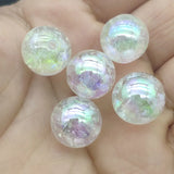 Arrival! 14mm 100pcs UV Snowflake Effect Round Beads DIY Jewelry Parts