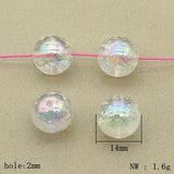 Arrival! 14mm 100pcs UV Snowflake Effect Round Beads DIY Jewelry Parts